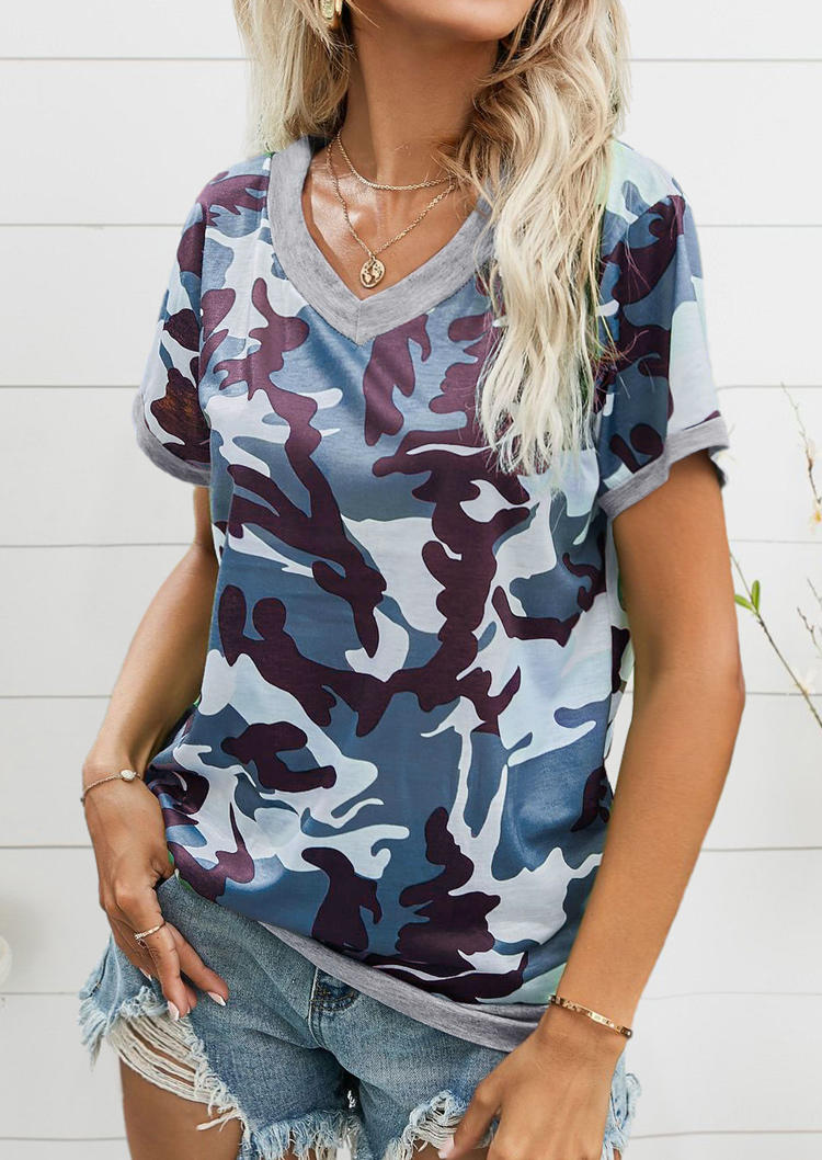 

Camouflage Short Sleeve Casual T-Shirt Tee, 508246