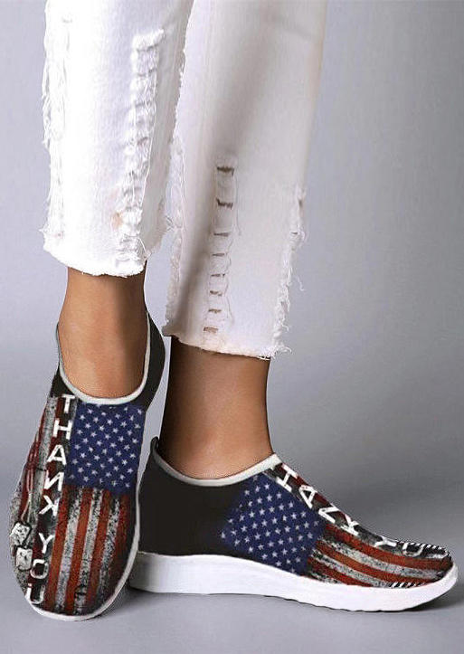 

American Flag Star Striped Slip On Sneakers, Multicolor, 508292