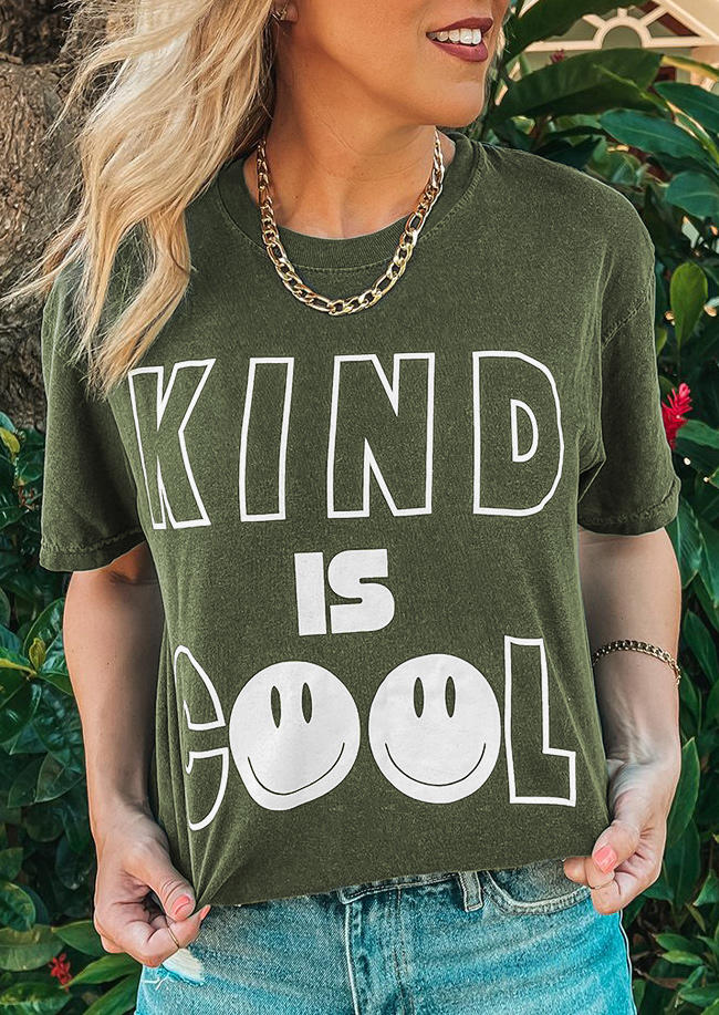 

Kind Is Cool Graphic T-Shirt Tee - Army Green, 508602