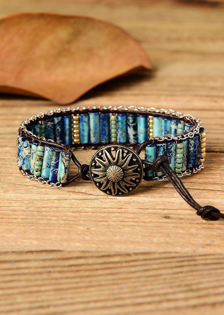 

Sunflower Turquoise Beading Bracelet, Blue, 508873