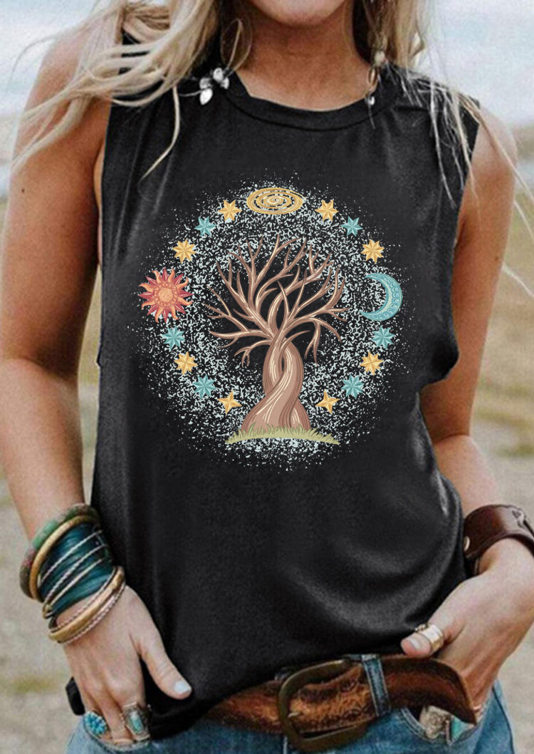 

Tree Sun Moon Star Tank - Dark Grey, 508908