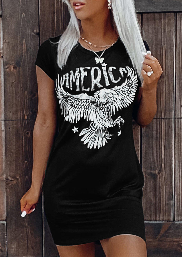 

America Eagle Star Mini Dress - Black, 504352