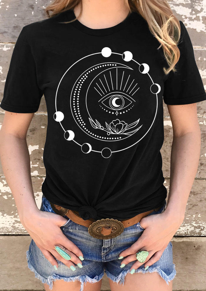 

Third Eye Moon Yoga T-Shirt Tee - Black, 508151