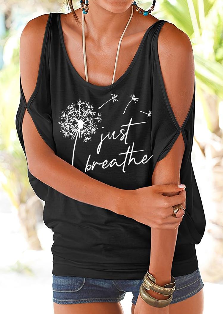 

Just Breathe Dandelion Cold Shoulder Blouse - Black, 509204