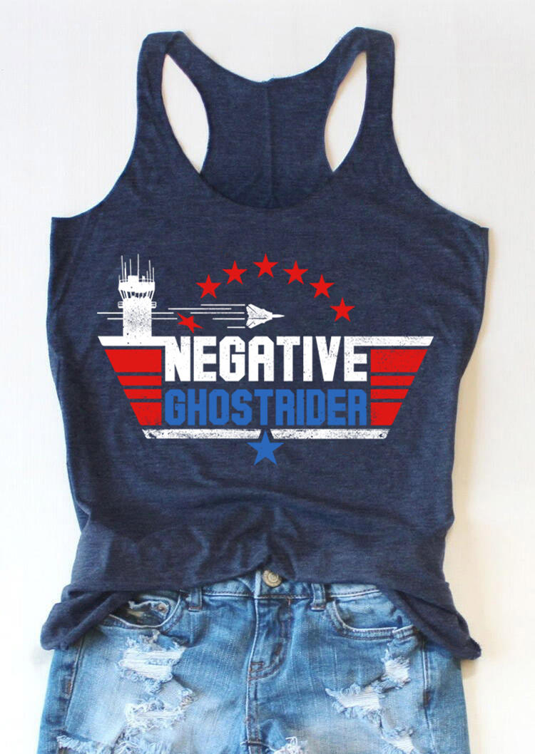 

Negative Ghost Rider Star Racerback Tank - Navy Blue, 509244