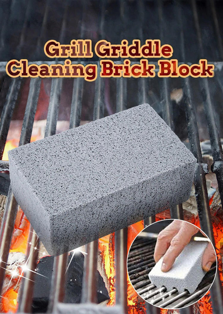 

2Pcs Grill Griddle Cleaning Brick Block, Gray, 509263