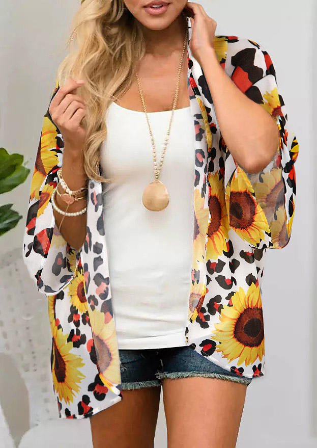 

Sunflower Leopard Sun Protection Cardigan, Multicolor, 509959
