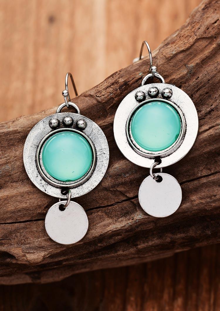 

Vintage Inlaid Crystal Beading Disc Pendant Earrings, Silver, 510014