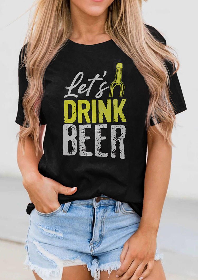 

Let' Drink Beer T-Shirt Tee - Black, 509741