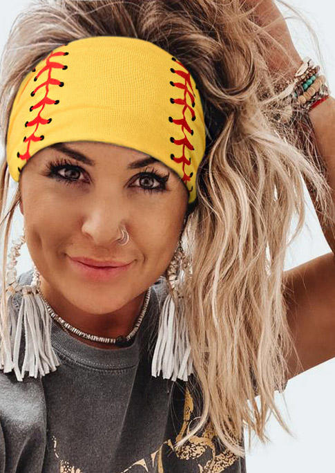 

Baseball Sports Wide Headband, Yellow, 509981