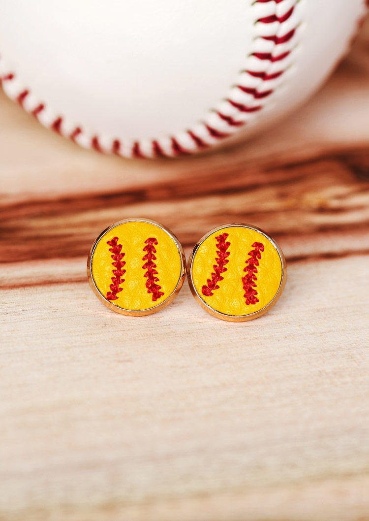 

Baseball Alloy Stud Earrings, Yellow, 509987