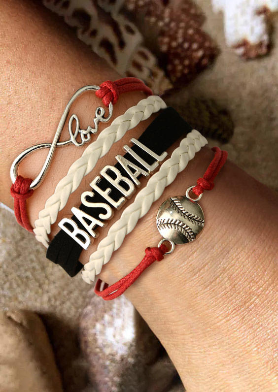 

Love Baseball Wide Braided Bracelet, Silver, 510020