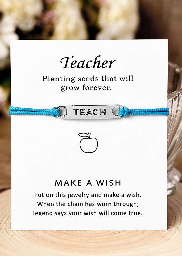 

Make A Wish For Teacher Blessing Bracelet, Lake blue, 510081