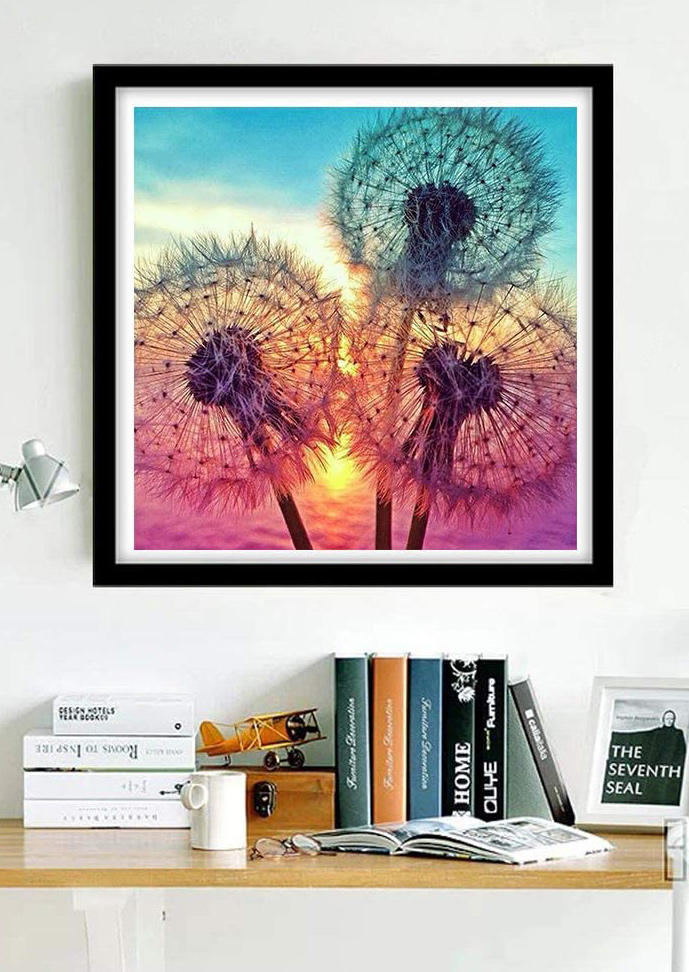 

5D DIY Dandelion Rhinestone Painting Arts Craft Wall Decoration, Multicolor, 510257