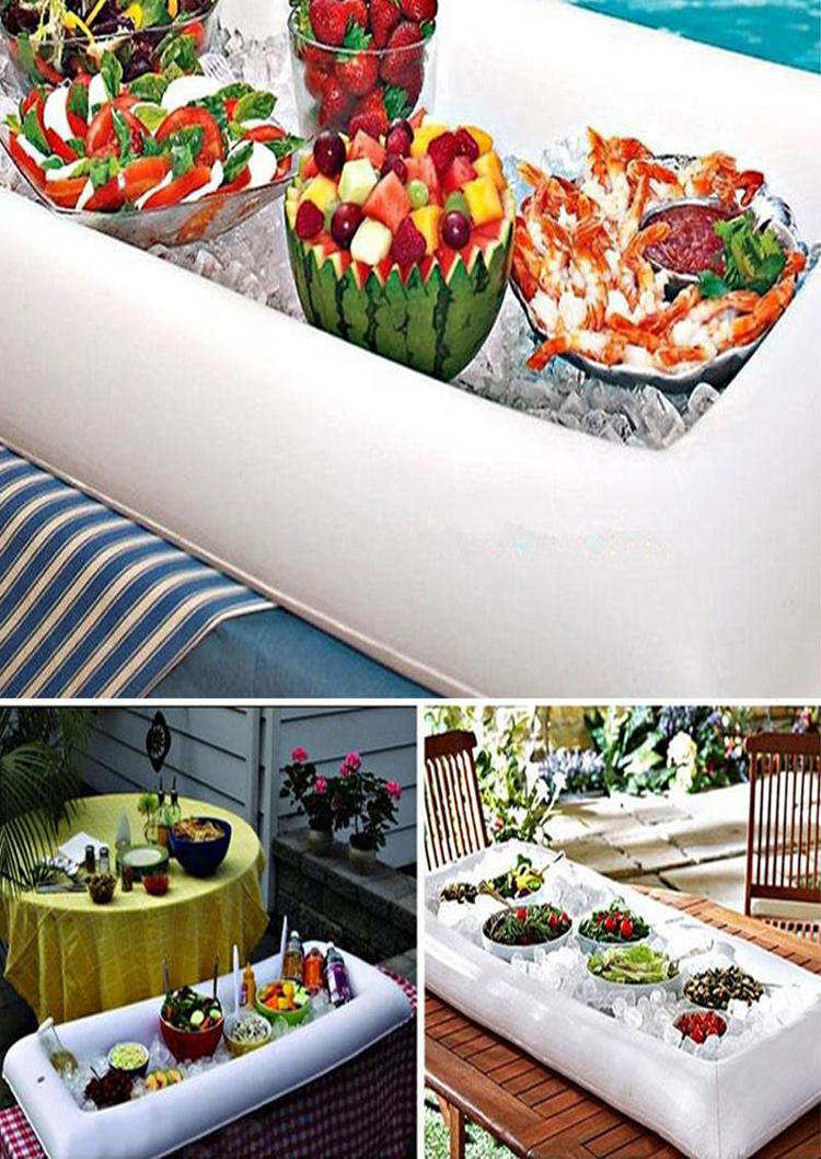 

Inflatable Food Drink Salad Ice Bar Tray Holder, White, 510522