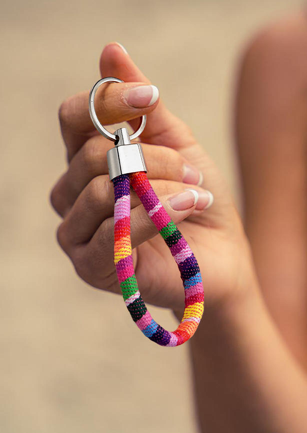 

Vintage Colorful Cord Pendant Keychain, Multicolor, 510182