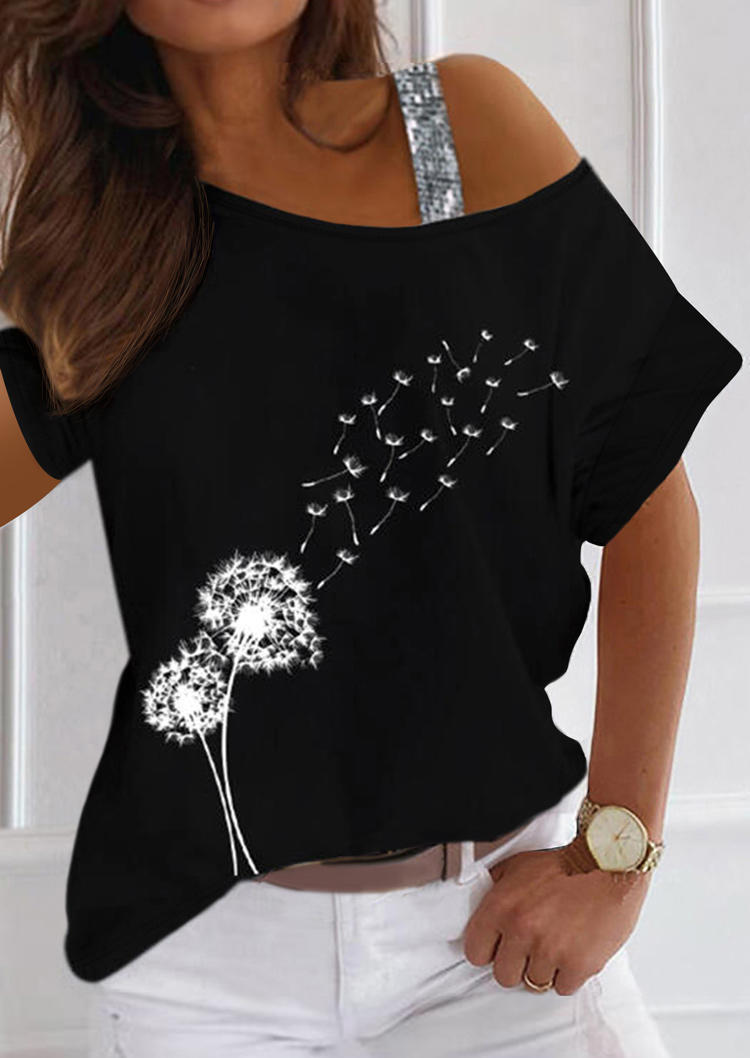 

Dandelion Glitter One Sided Cold Shoulder Blouse - Black, 510294