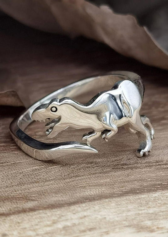 

Dinosaur Tyrannosaurus Stegosaurus Open Adjustable Alloy Ring, Pattern1, 510208