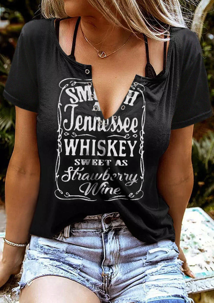 

Smooth As Tennessee Whiskey Sweet As Strawberry Wine Blouse - Black, 510417