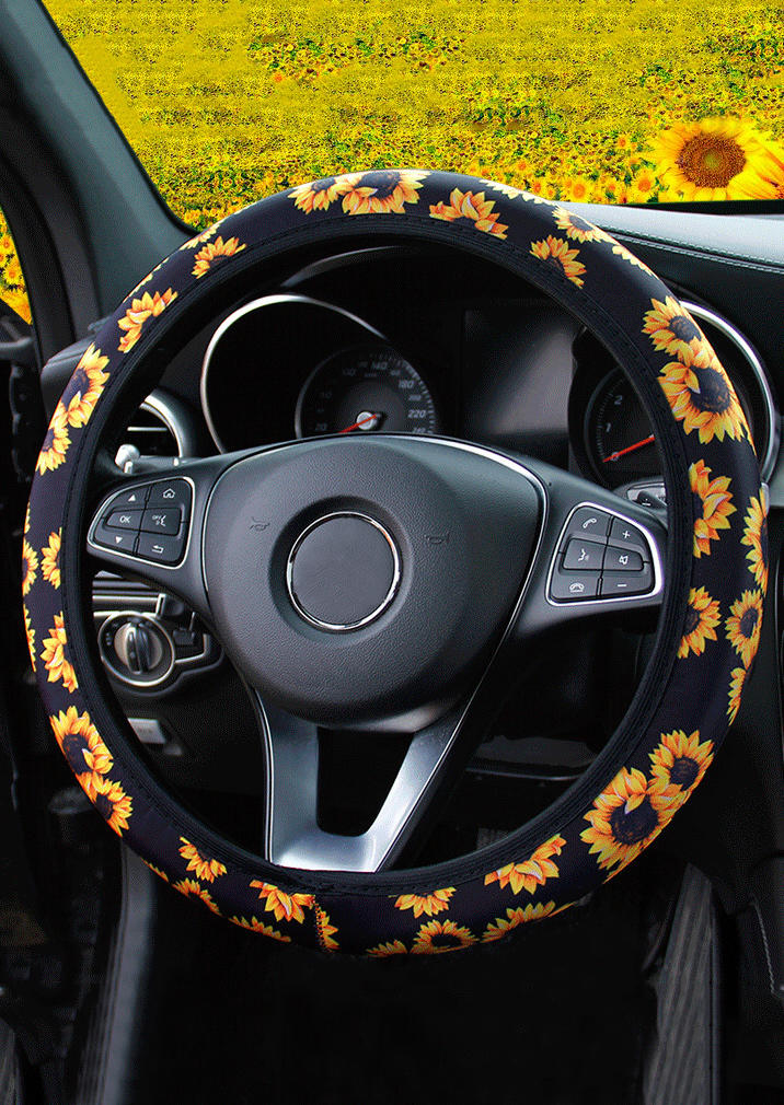 

Sunflower Serape Striped Leopard Steering Wheel Cover, Pattern2, 510860