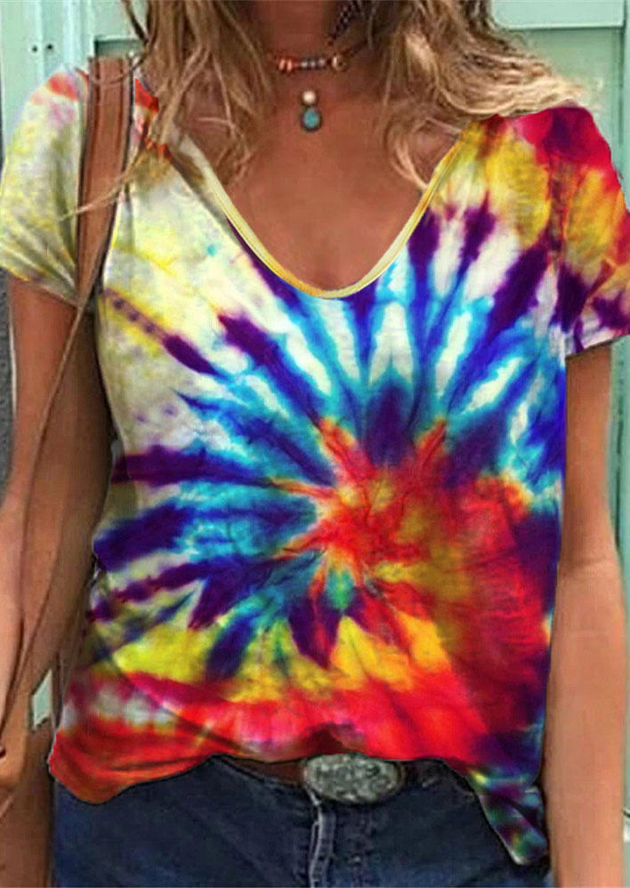 

Tie Dye Short Sleeve T-Shirt Tee, Multicolor, 510855