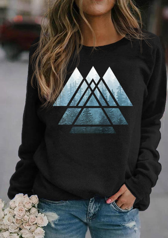 

Forest Geometric Pullover Sweatshirt - Black, 510946
