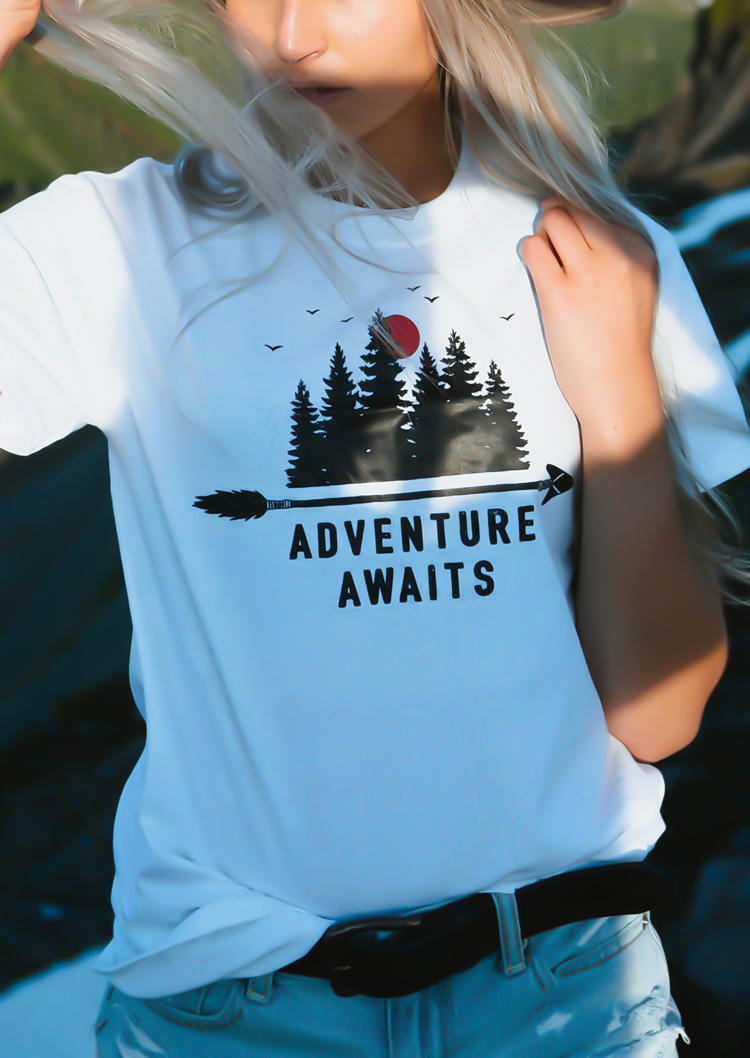 

Adventure Awaits T-Shirt Tee - White, 511081