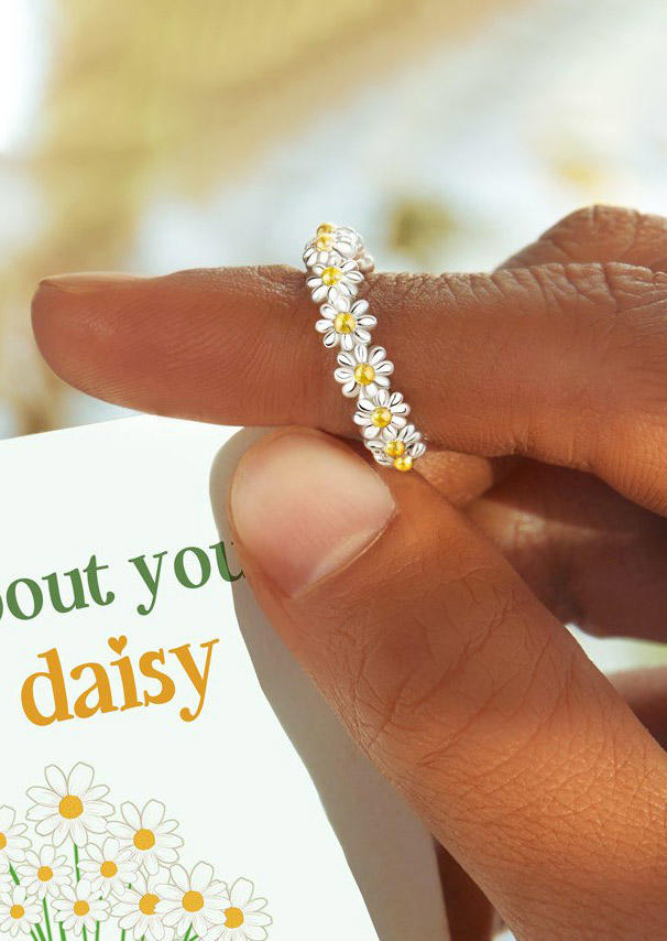 

Daisy Open Adjustable Alloy Ring, Silver, 511460