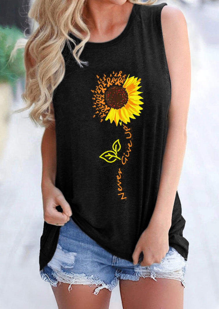 

Sunflower Never Give Up Tank - Black, 511748