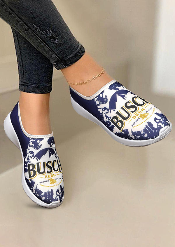 

Busch Beer Tie Dye Round Toe Flat Sneaker - Blue, 510655