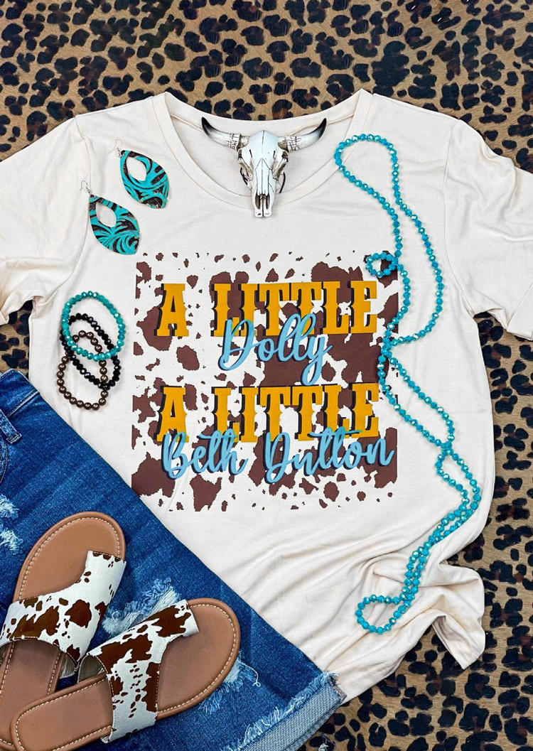 

A Little Dolly A Little Beth Dutton Cow T-Shirt Tee - White, 510551