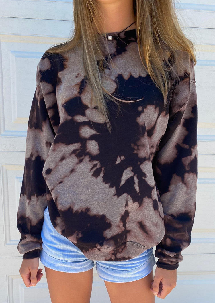 

Tie Dye Long Sleeve O-Neck Sweatshirt, Multicolor, 511491