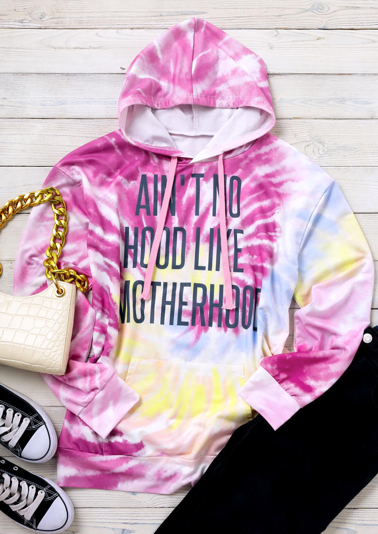 Buy Ain't No Hood Like Motherhood Tie Dye Hoodie. Picture