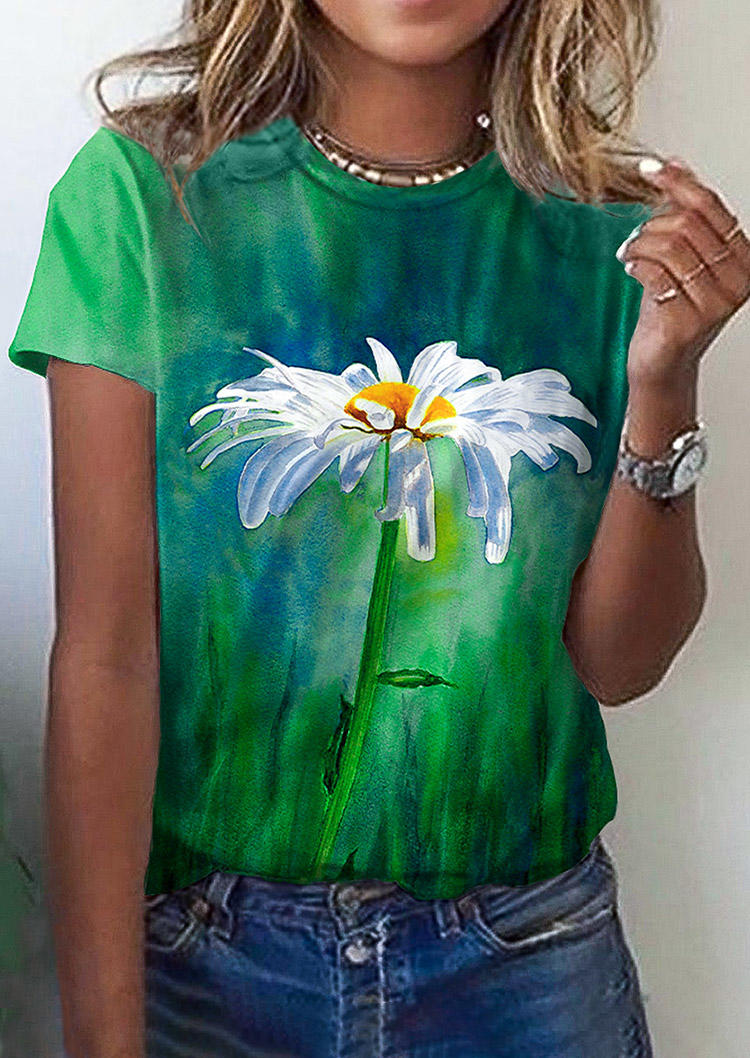 

Oil Painting Daisy T-Shirt Tee, Multicolor, 511649