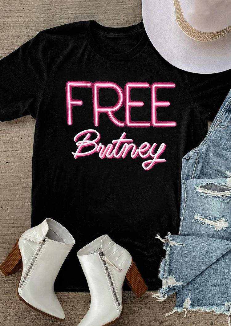 

Free Britney O-Neck T-Shirt Tee - Black, 511951