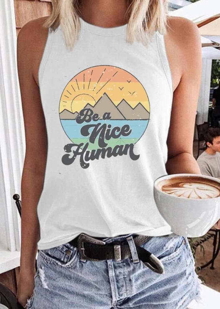 

Be A Nice Human Mountain Tank - White, FZ002187