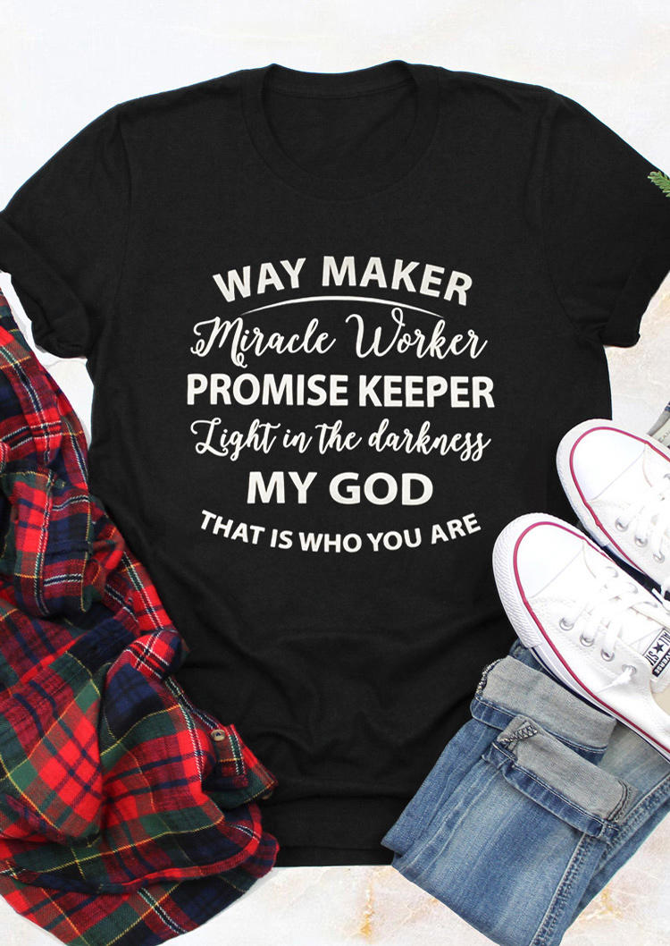 

Way Maker My God T-Shirt Tee - Black, 511732