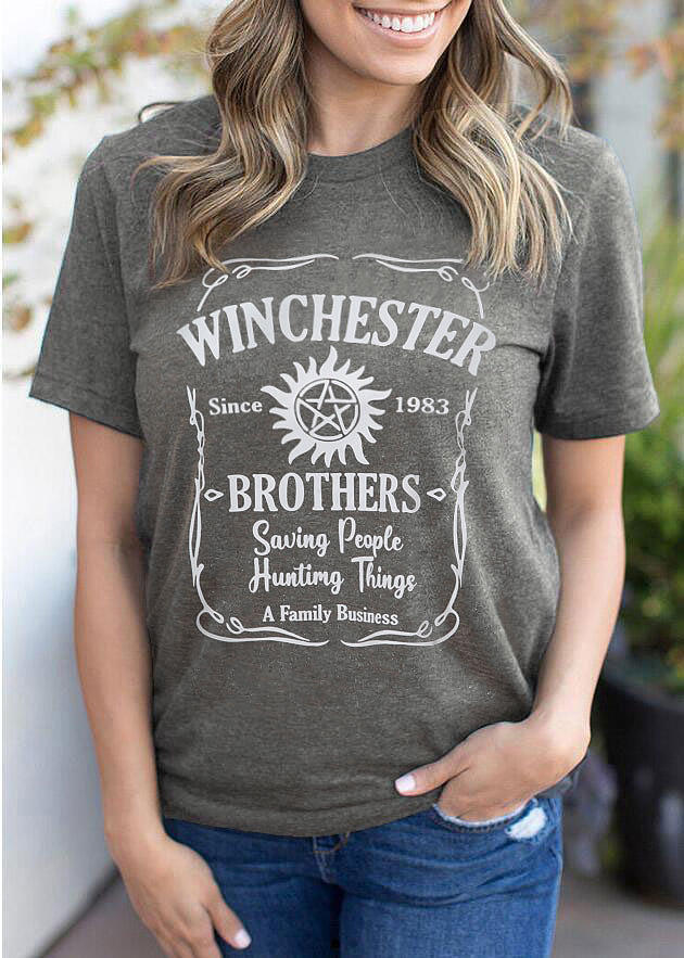 

Winchester Brothers Since 1983 T-Shirt Tee - Gray, 511853
