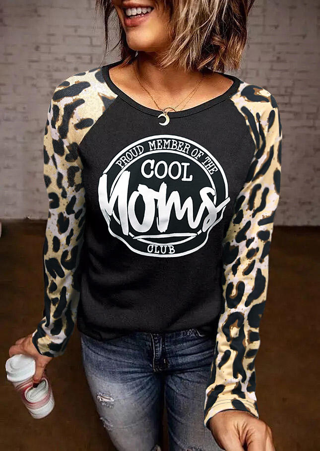 

Leopard Proud Member Of The Cool Moms Club Blouse - Black, 511988