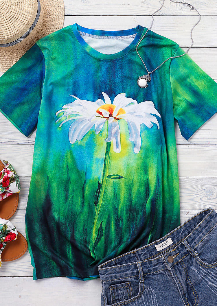 Buy Oil Painting Daisy T-Shirt Tee. Picture