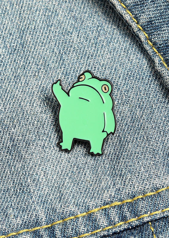 

Funny Cartoon Frick Frog Soft Enamel Pin, Green, 512191