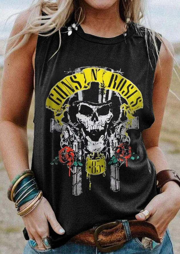 Guns N' Roses Skull T-Shirt Tee - Dark Grey