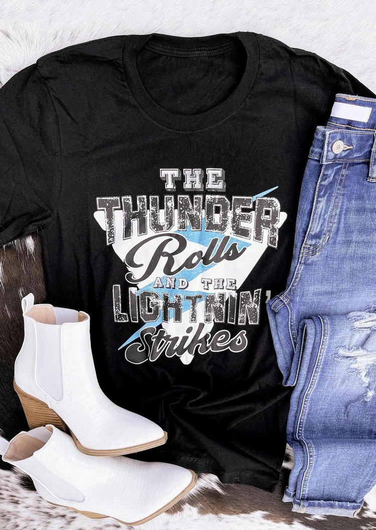 

The Thunder Rolla And The Lightnin' Strikes T-Shirt Tee - Black, 512389