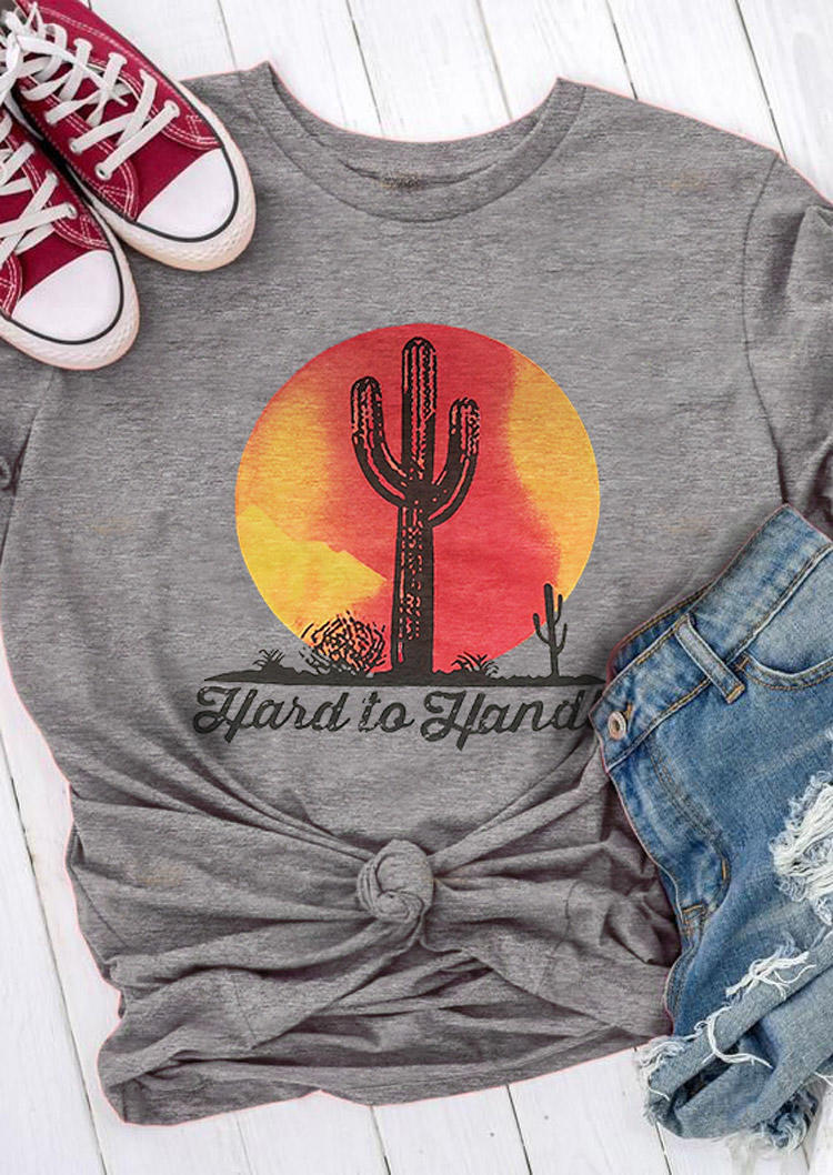

Cactus Hard To Handle T-Shirt Tee - Gray, 512426
