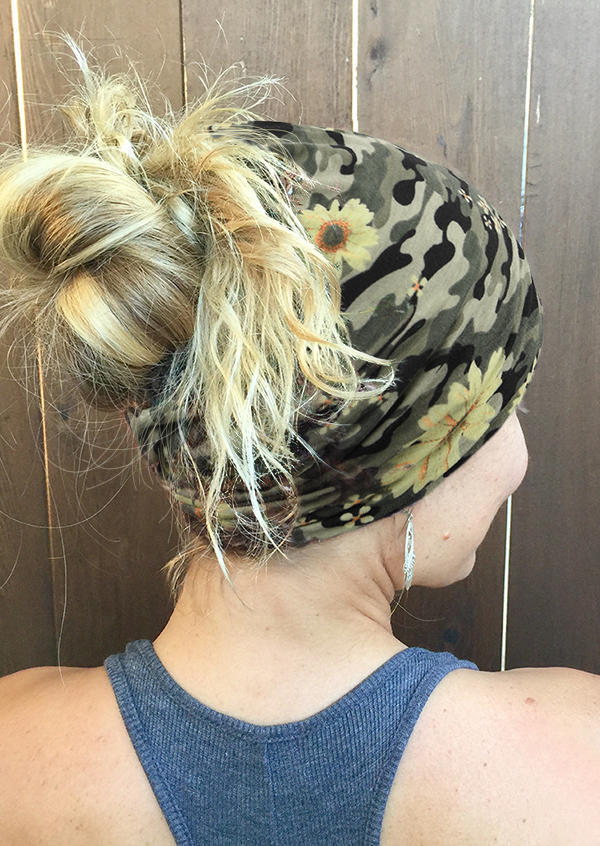 

Camouflage Floral Stretch Wide Headband, Green, 510969