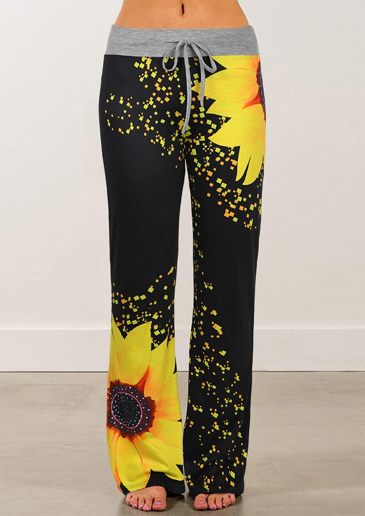 

Sunflower Drawstring Low Waist Casual Pants - Black, 512378