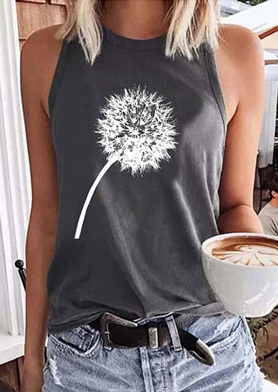 

Dandelion O-Neck Sleeveless Tank - Gray, 512536