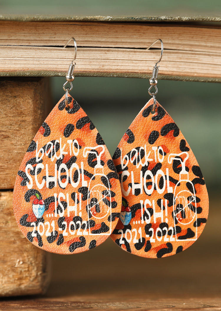 

Leopard Back To School Leather Earrings, 512803