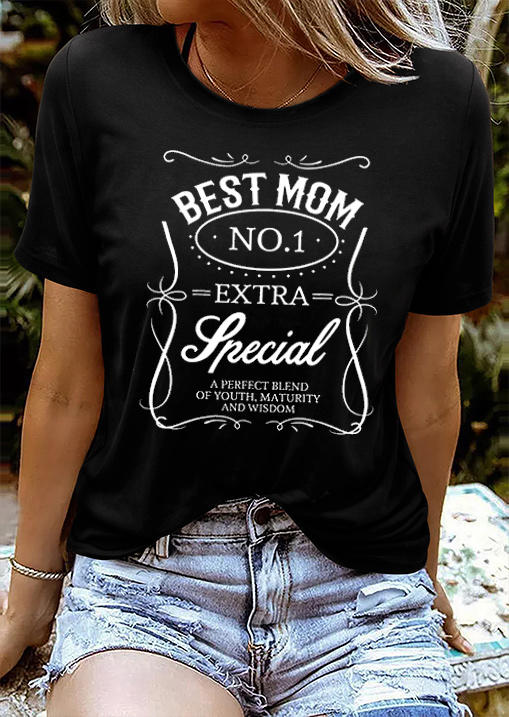 

Best Mom NO.1 Extra Special T-Shirt Tee - Black, 512806
