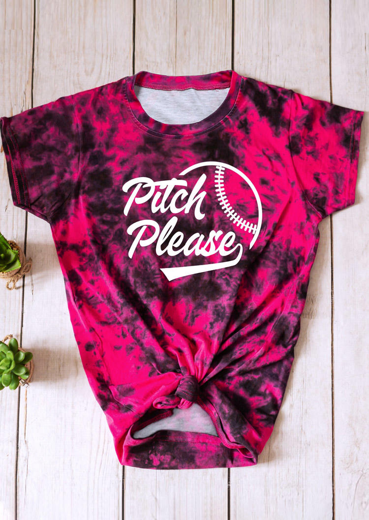 Buy Pitch Please Baseball Tie Dye T-Shirt Tee. Picture